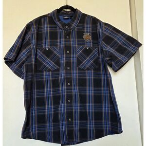 Harley Davidson 115th Anniversary Button-down Short Sleeve Shirt Plaid Size 3XL